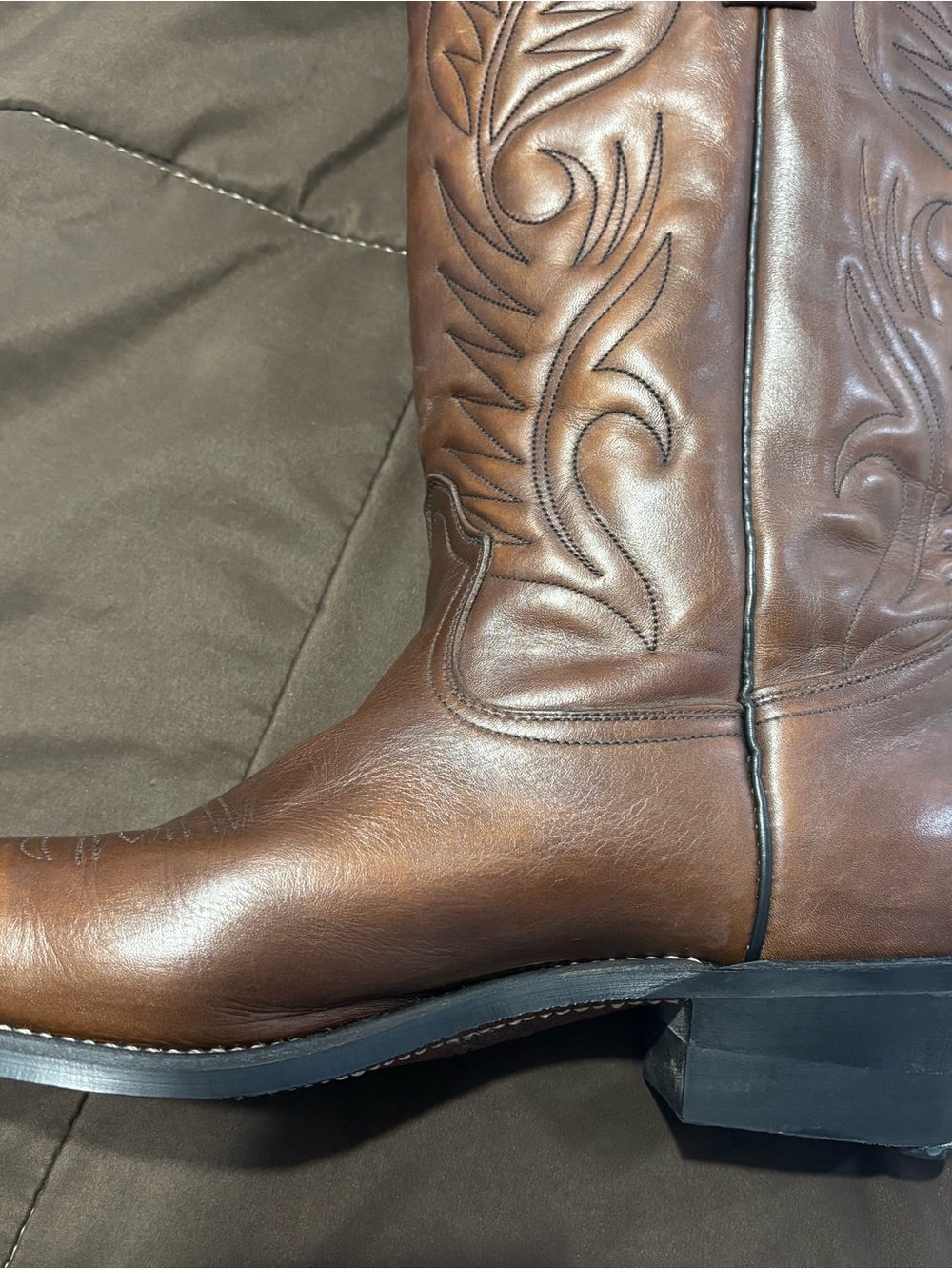 Red Wing Shoes Brown Leather Western PECOS Cowboy Boots Size 13D - Picture 11 of 16